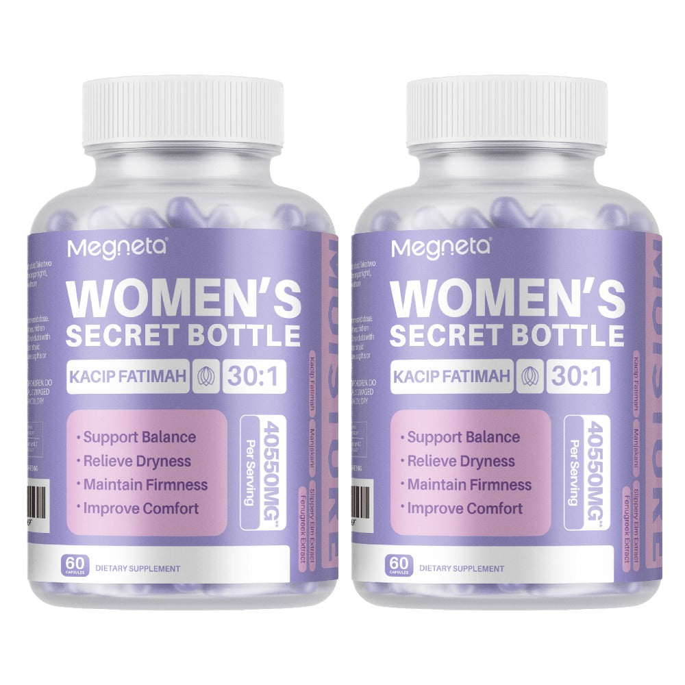 Kacip Fatimah Women's Herbal Capsules with Fenugreek, Maca Root, Manjakani & Slippery Elm Bark - Natural pH Balance, Moisture, Elasticity & Feminine Vitality Support - 60 Capsules 30-Day Supply
