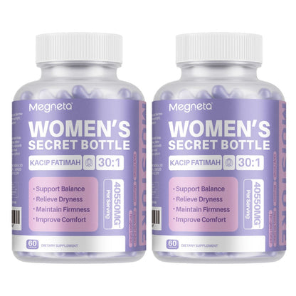 Kacip Fatimah Women's Herbal Capsules with Fenugreek, Maca Root, Manjakani & Slippery Elm Bark - Natural pH Balance, Moisture, Elasticity & Feminine Vitality Support - 60 Capsules 30-Day Supply