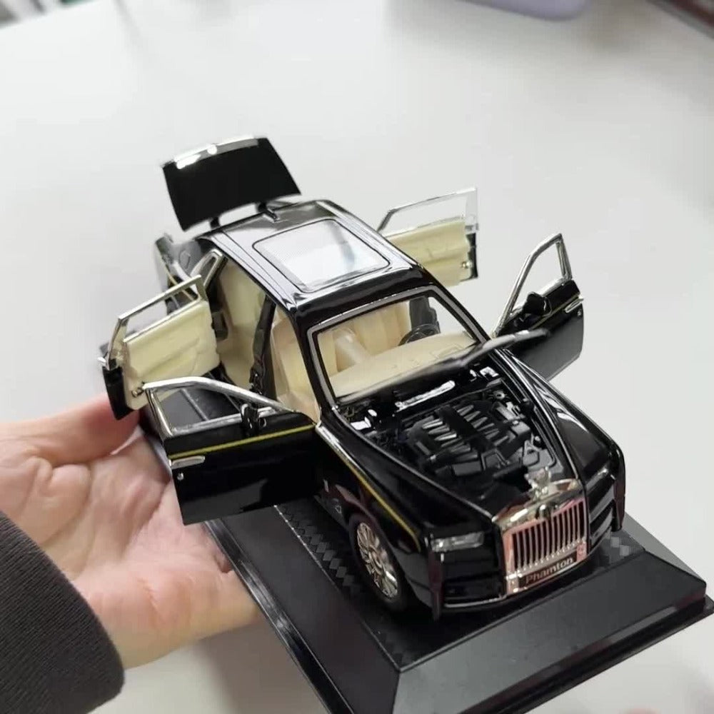 Collectible Diecast Car Model Zinc Alloy with Display Base & Openable Doors – Highly Detailed Static Decoration for Home Office Desk, Gift for Car Enthusiasts (White / Black / Pink)