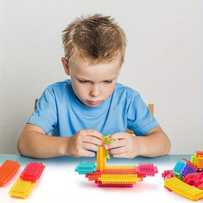 Hedgehog Building Blocks 150 Pieces – Soft Interlocking Bristle Blocks STEM Educational Toy for Toddlers & Preschool Kids, Creative Construction Playset, Birthday Gift for Boys & Girls Ages 3+