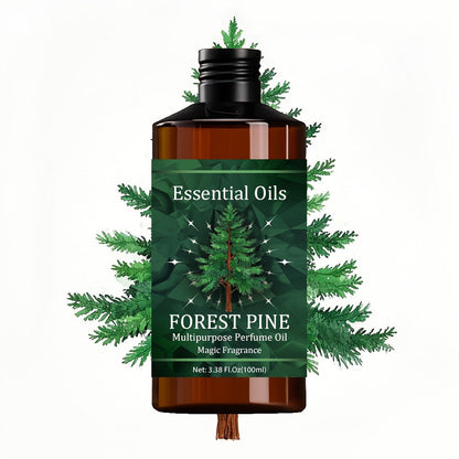 Forest Pine Essential Oil with Glycerin & Jojoba 100ml 3.38oz – 100% Pure Natural Therapeutic Grade for Skin Care, Hair Growth, Nail Strengthening, Body Massage & Aromatherapy, Wellness Gift for Women Men