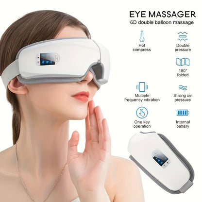 Eye Massager 4D Kneading Vibration Hot Compress Bluetooth Music Massage – Rechargeable Portable Eye Relax Device for Stress Relief