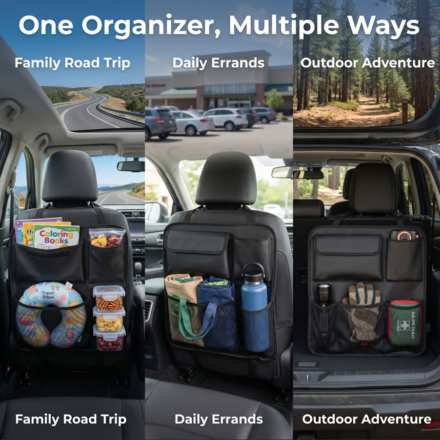 Car Trunk Organizer, Backseat Hanging Organizer with 8 Large Storage Bag Super Capacity -Trunk Organizer for SUV, Truck, Van -Your Space Saving Expert Car Accessories for Womenpurse Holder for Car