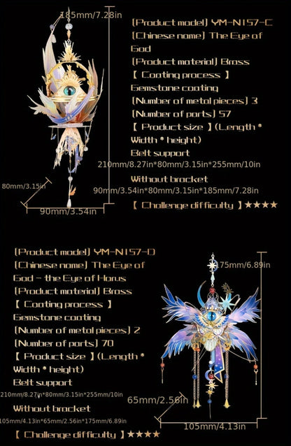 3D Metal Puzzle Model Kit – God's Eye & Angel's Eye MU Assembly, Laser-Cut DIY Craft, Artistic Home & Office Decor, Unique Birthday Gift for Adults, Teens, Girlfriend Boyfriend