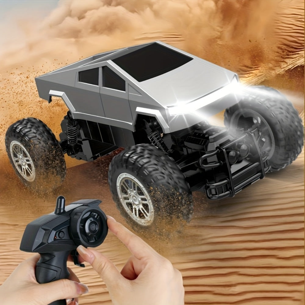 1:16 RC Monster Truck 2.4GHz 4WD Large Wheel Off-Road Pickup with LED Lights 45° Climb – All-Terrain Remote Control Car for Boys Kids – Birthday Christmas Gift