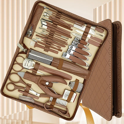 Professional Manicure Pedicure Kit 42 Piece Stainless Steel Nail Set with Portable Travel Case – Nail Scissors Cuticle Nipper Ingrown Toenail Tools for Men Women Home Salon, Nail Care Gift Set