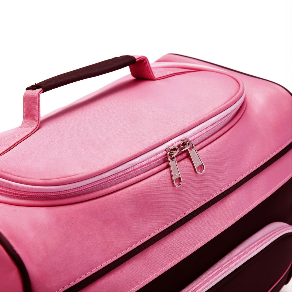 Hairdresser Tool Bag Multi-Functional Salon Styling Organizer with Adjustable Strap Large Capacity Hair Makeup Artist Case for Professionals Travel Pink Black Zebra