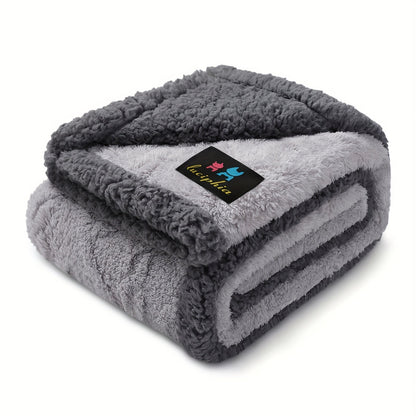 Liquid-Proof Dog Blanket for Sofa & Bed – Reversible Sherpa Fleece Pet Throw Cover for Small Medium Large Dogs & Cats, 6 Sizes, 4 Colors