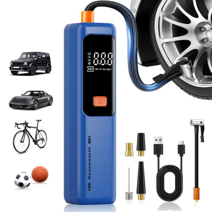 Cordless Tire Inflator Portable Air Compressor – USB-C Rechargeable, Digital Gauge, 3X Fast Inflation for Car Tires, Bikes, Motorcycles & Sports Balls