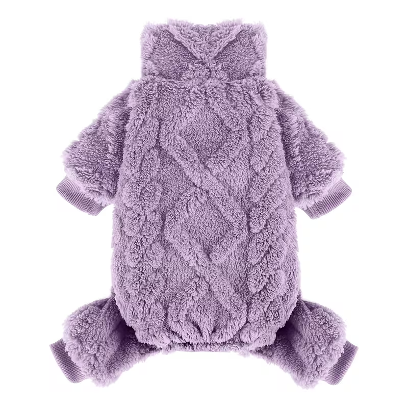 Fleece Dog Sweater Turtleneck Jumpsuit for Small Dogs & Cats 1-15 lbs - Soft Warm Winter Puppy Pajamas Onesie, Machine Washable Open Belly Pet Clothes for Girls, XXS-M, 6 Colors