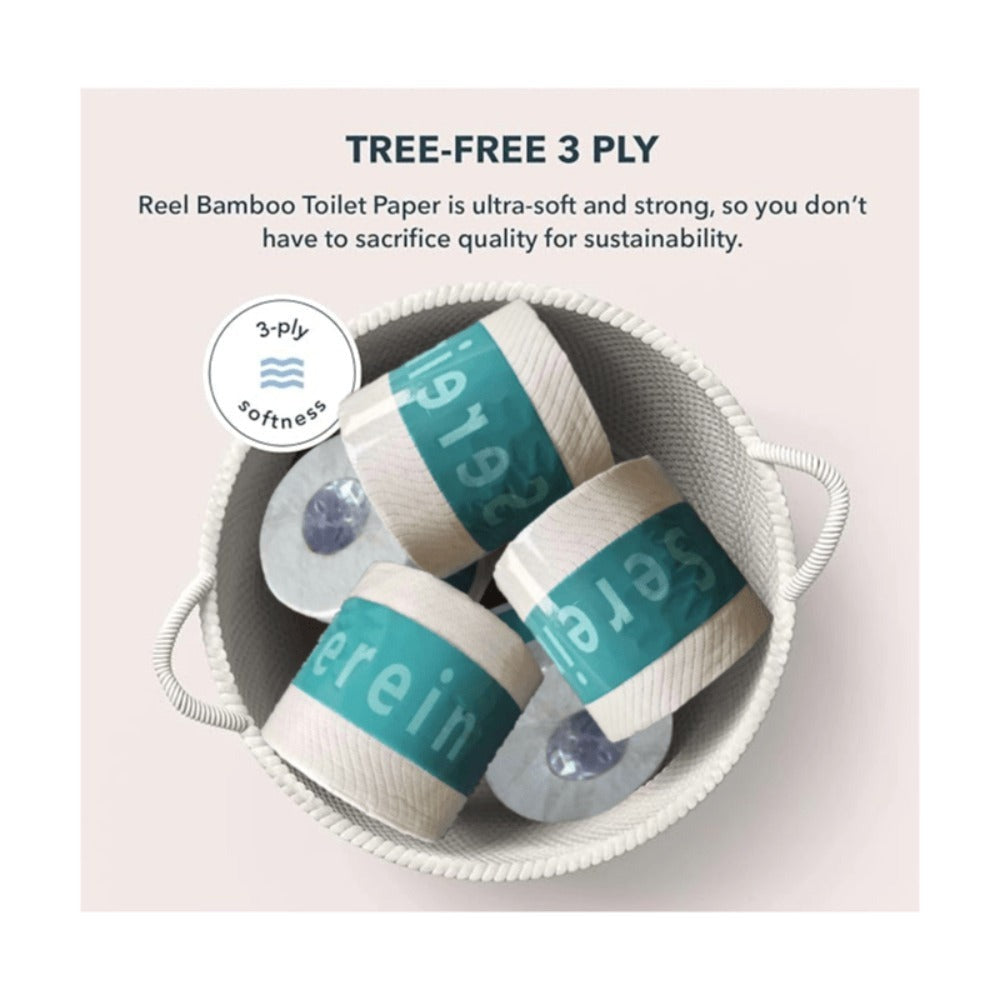 Bamboo Toilet Paper 24 Rolls 3-Ply 300 Sheets Per Roll Tree-Free Hypoallergenic Septic Safe Flushable Soft Strong Fragrance-Free BPA-Free Eco-Friendly Bathroom Tissue RV Travel Home Use