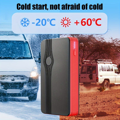 Portable Car Jump Starter Power Bank 200A Peak – 12V Emergency Battery Booster for Gas Engines Under 2.0L, USB & Type-C Charging, LED Light, Lithium Battery, Compact 460g Design