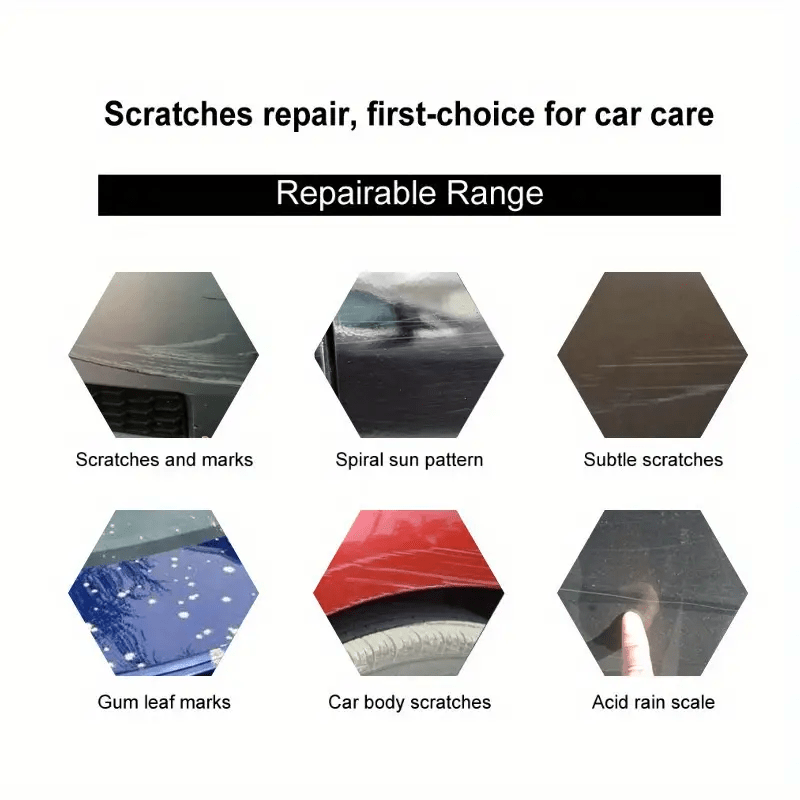 Car Scratch Remover Kit – Paint Scratch Repair Wax with Sponge & Towel, Deep Scratch Polish for All Vehicles