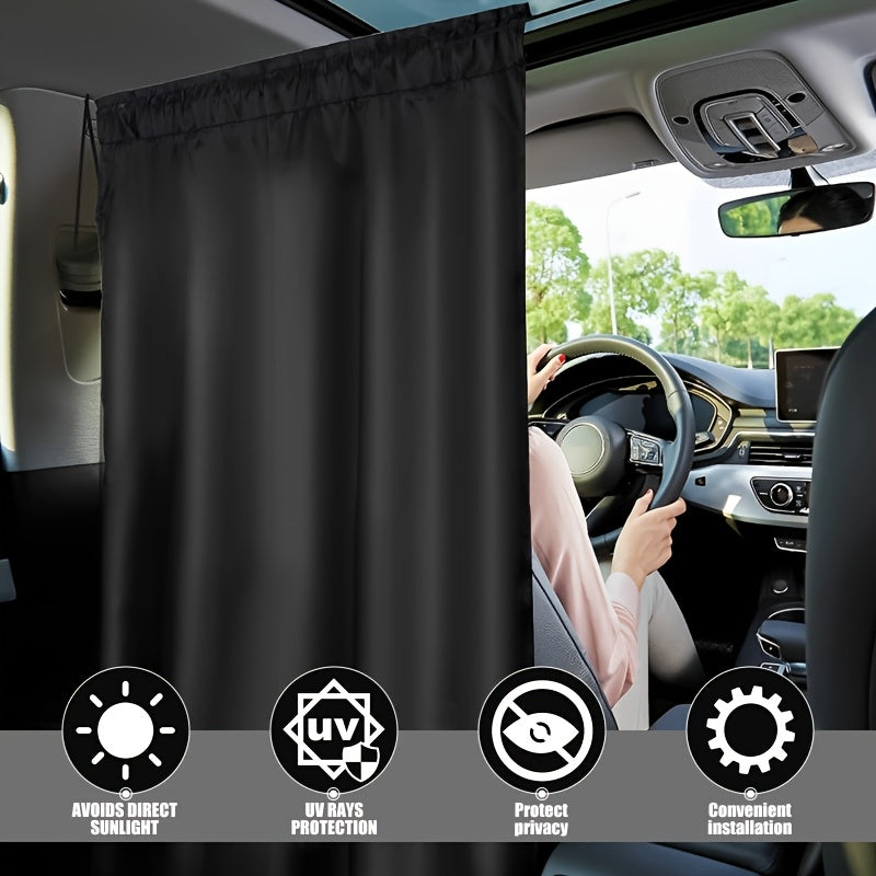 Car Curtains That Block 99% of Light, Including One Curtain for The Rear Seat Divider And Two for The Rear Side Windows, Designed for Wide Sedans And Suvs, Providing Sunshade Coverage (Set of Three Extra-Large Car Curtains)