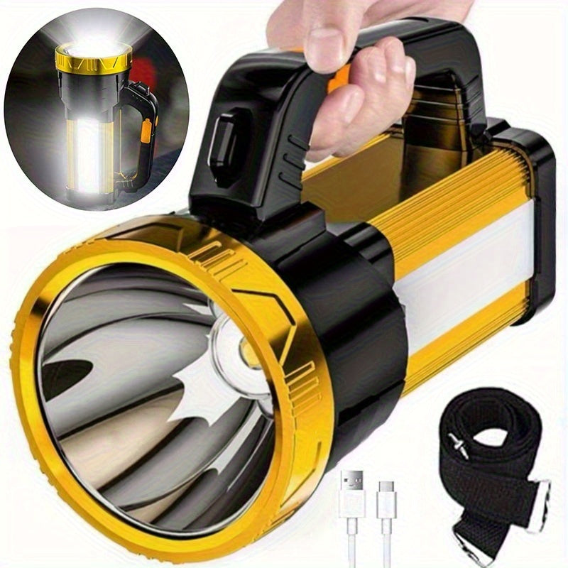 Zoomable LED Flashlight Rechargeable - 2000 Lumen High Power Torch, Adjustable Brightness, 2400mAh Battery, Super Bright Zoom Light for Camping, Fishing & Outdoor Activities