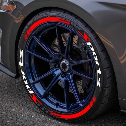 Tire Letter Stickers – Sport Racing PVC Tire Decals for Car & Motorcycle, Self-Adhesive Raised Letter Stickers, Cool Car Modification Decoration (Pack of 8)