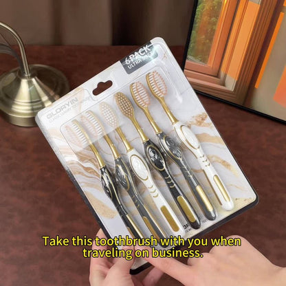 Gloryin Soft Bristle Toothbrush Set Anti-Slip Olive Handle Full Size Head Gentle Gum Care Daily Oral Hygiene for Adults Couples Household Travel 6pcs 12pcs Value Pack