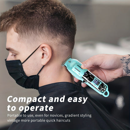 LED Hair Clipper for Men - USB-C Rechargeable Cordless Beard Trimmer with LED Display & 4 Guide Combs, Barber-Grade Home Haircut Kit, Blue Green Red Black, Gift for Men