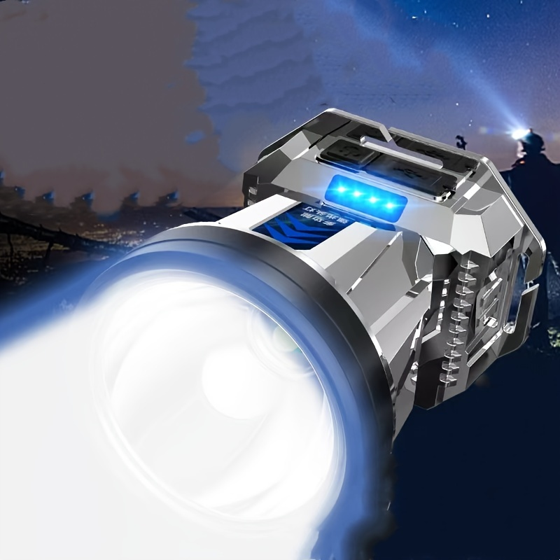 LED Headlamp 300 Meter Long Range, T998 High-Intensity Head Lamp with Large Reflector, IP65 Waterproof Rechargeable Headlight, Ultra Bright for Night Fishing Emergency Searchlight Outdoor Camping Hiking