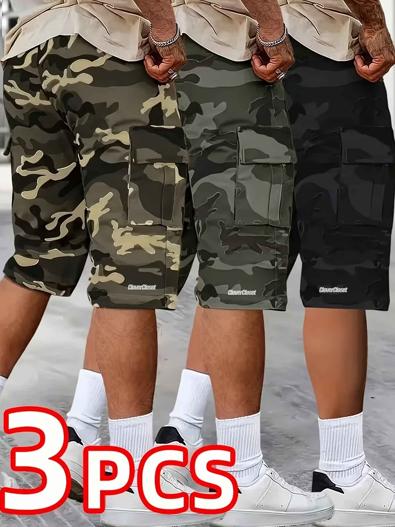 Unisex Cargo Shorts - Printed 3