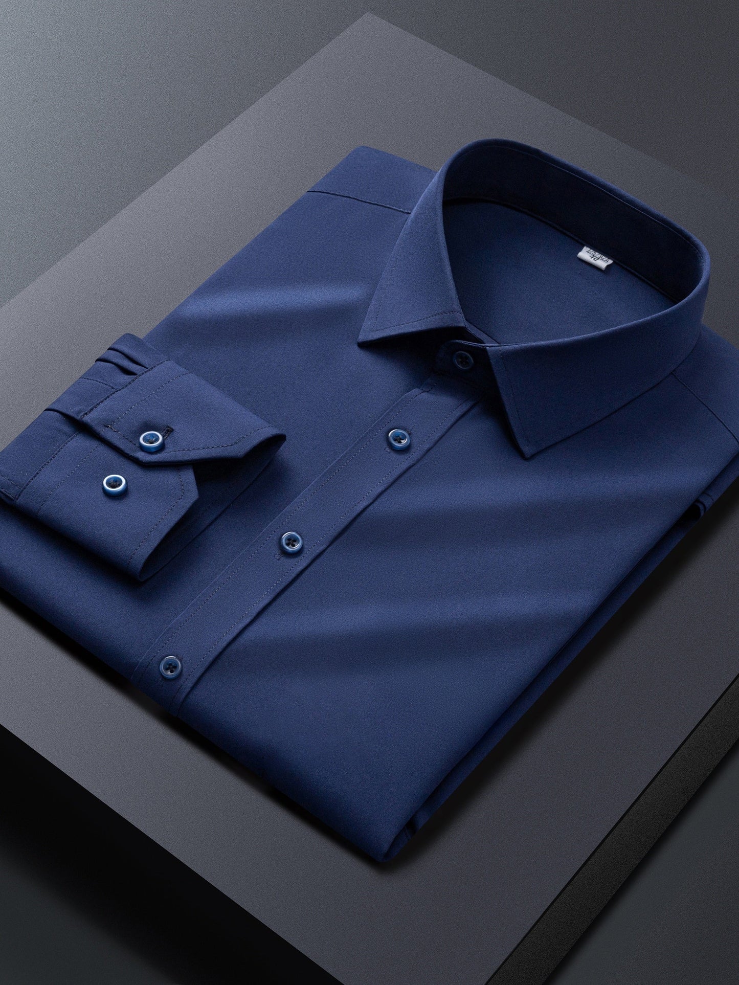 Men's Solid Long Sleeve Dress Shirt - Stretch 3