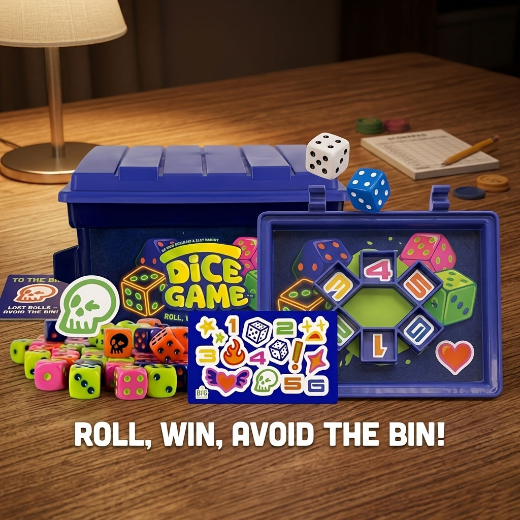 Fast-Paced Dice Rolling Board Game with 80 Dice – Addictive 2-4 Player Party Game for Adults & Groups, Portable Travel Game Night Set with Game Board, Graffiti Stickers & Rules