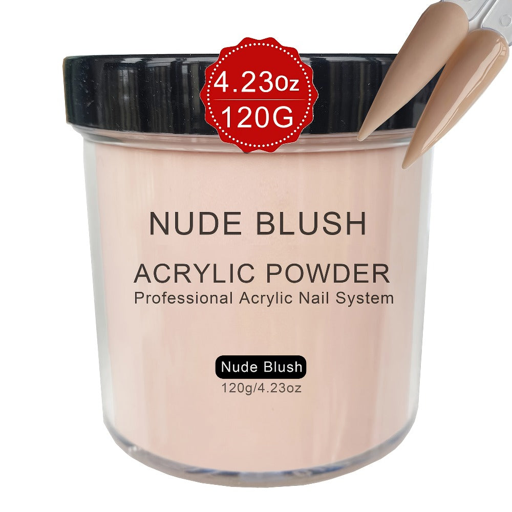 Acrylic Nail Powder 4oz Professional Polymer Powder Clear Pink White Nude Colors for Nail Extensions 3D Nail Art Sculpting & Overlay - No Lamp Required DIY Home Salon Formula