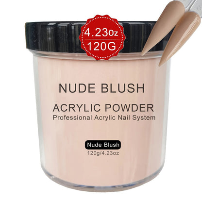 Acrylic Nail Powder 4oz Professional Polymer Powder Clear Pink White Nude Colors for Nail Extensions 3D Nail Art Sculpting & Overlay - No Lamp Required DIY Home Salon Formula