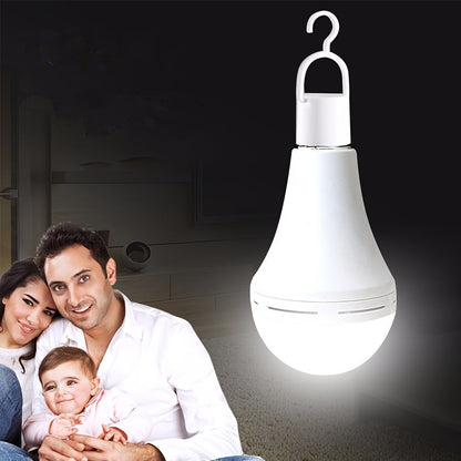Rechargeable Emergency LED Light Bulb 12W 6500K 2000mAh with Polished Metal Finish – Spherical Design Half-Flip Installation Backup Battery Bulb for Camping Hiking Indoor Outdoor Power Outage, 4 Pack