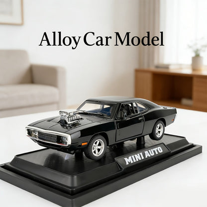Dodge Challenger Diecast Model Car Zinc Alloy Collectible Static Replica – Highly Detailed Home & Office Decor, Birthday Christmas Gift for Car Enthusiasts (Blue / Black / White)