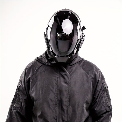 Mechanical Cyberpunk Mask Black – Futuristic Sci-Fi Half Face Costume Prop for Halloween Cosplay, Rave Bar Club Party, Stage Performance & Photography, Cool Gift for Adults Men Women