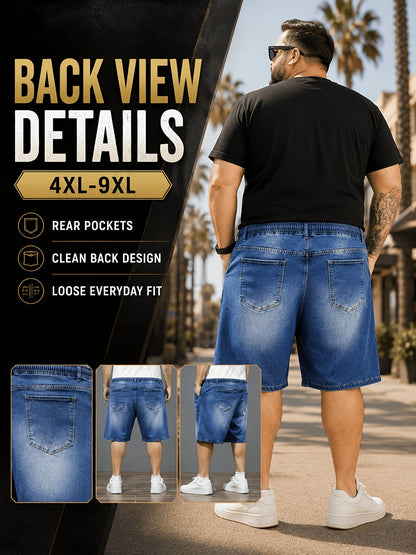 Men's Denim Shorts - Elastic Waist