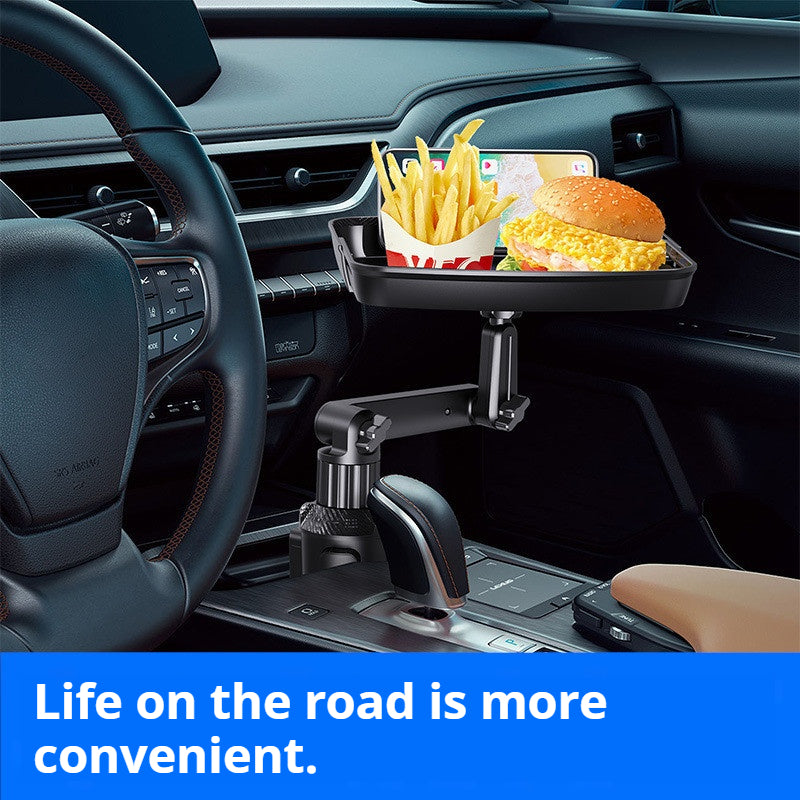 First Generation Car Cup Holder Tray Phone Holder - Dual Expandable Base, High-quality ABS Adjustable Rotating Bracket, Black Version