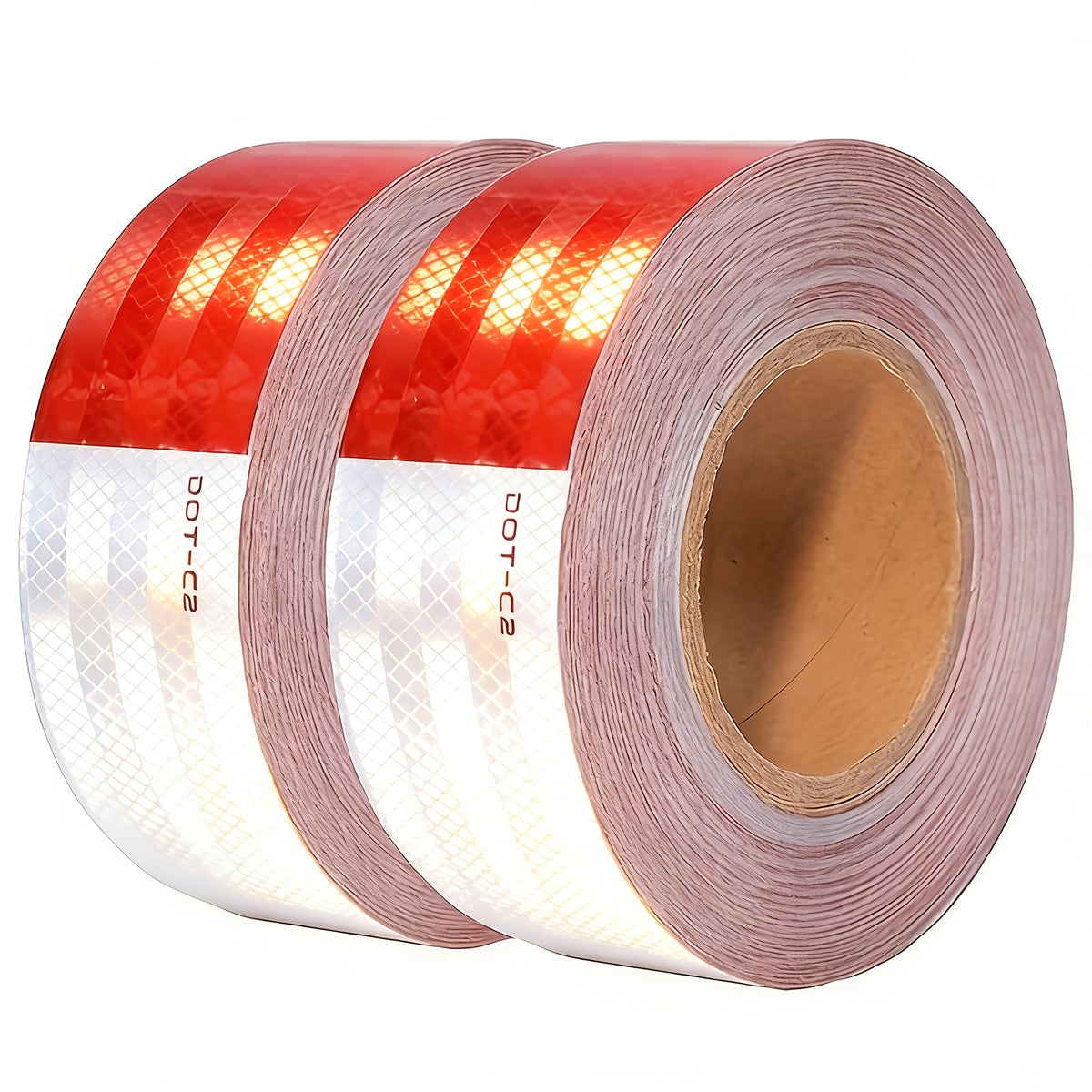 [Multi-volume Series]DOT-C2 Reflective Tape 2" X 60ft | Red & White, Ultra-Bright 360° Safety Marking for Trucks, Trailers, Vans & Construction Signs All-Weather Strong Roll