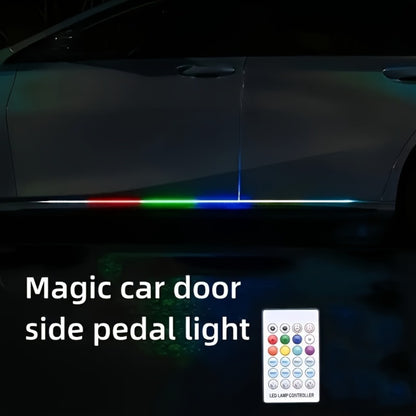 RGB LED Strip Lights Car Interior 60 Inch 2 Pack - Neon Door Pedal Sill Accent Light with Remote Control, USB Powered, 16 Colors Music Sync, Racing Effect for Car Truck Pickup