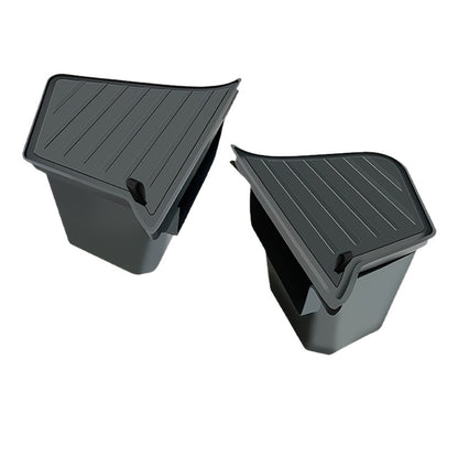 Tesla Model Y Juniper 2025 Trunk Side Storage Box with Lid – Left & Right TPE Cargo Organizer, Scratch-Resistant, Heavy-Duty Trunk Accessories, Black