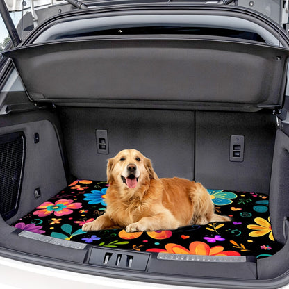 Car Cargo Mat Anti-Slip with Floral Pattern – Universal Trunk Liner Pad for Pets & Dogs, High Temperature Resistant, Waterproof Car Interior Accessory for SUV, Camping & Outdoor Use