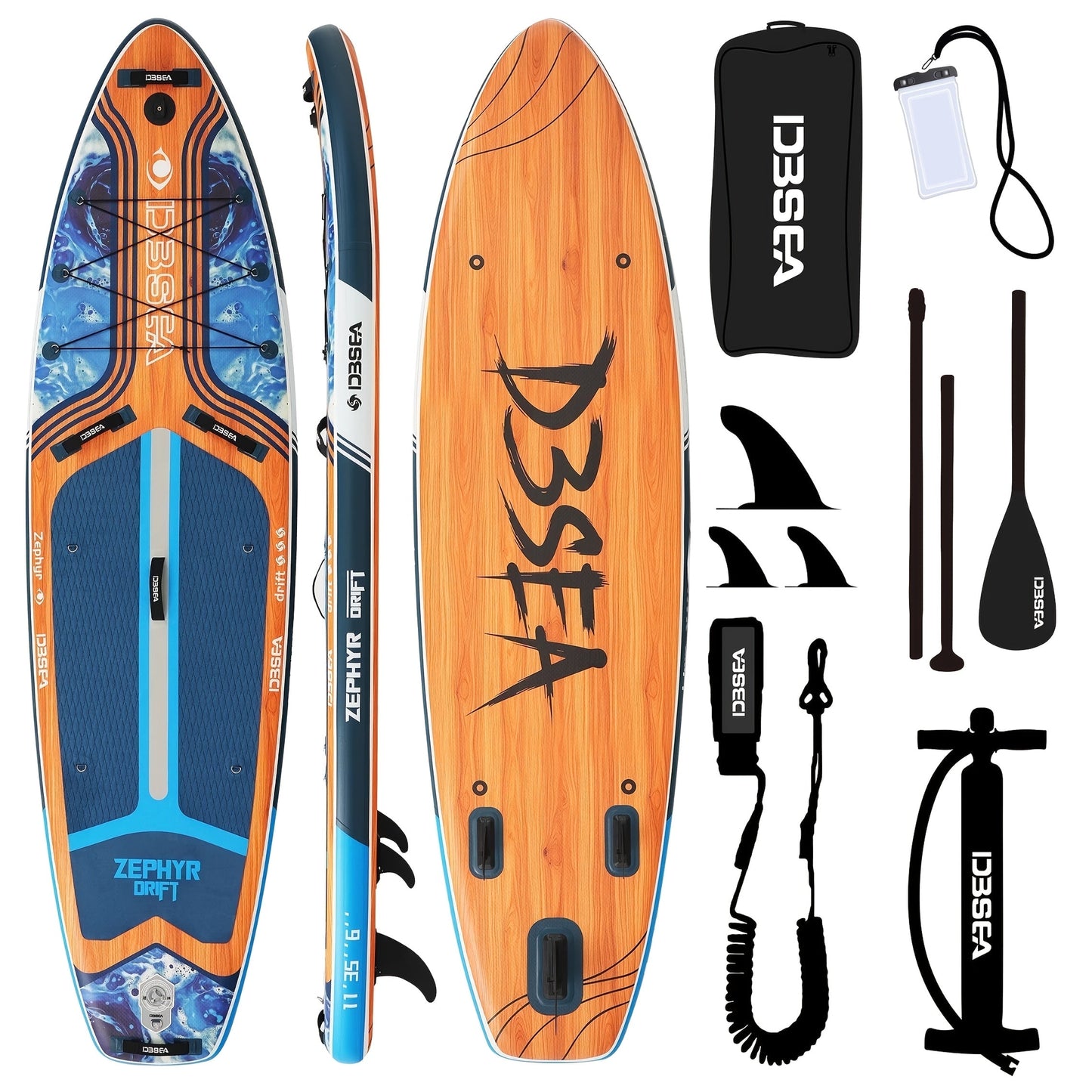 Premium SUP Board 11ft x 35'' Extra Wide Inflatable Paddle Board for Youth Adults with Backpack Waterproof Phone Pouch Paddle Leash Hand Pump US Fins