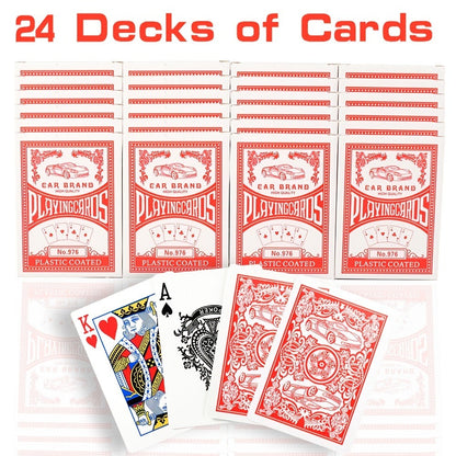 Premium Playing Cards Bulk Pack 6/12/24 Decks – Standard Index 2.5x3.5 Inch Durable Coated Cardstock, Blue & Red Decks for Poker Euchre Canasta Family Game Night Parties & Gifts