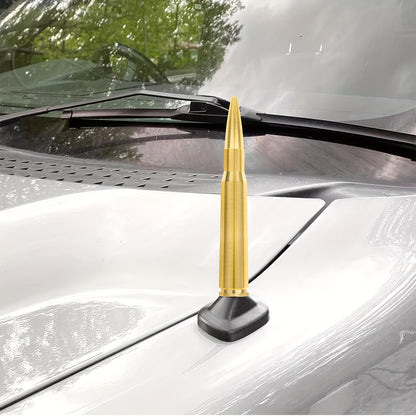 Short Car Antenna 5.3 Inch – Carbon Steel Universal Fit AM FM Signal Booster Stub Antenna Replacement for Cars Trucks SUVs, Black Nickel Gold