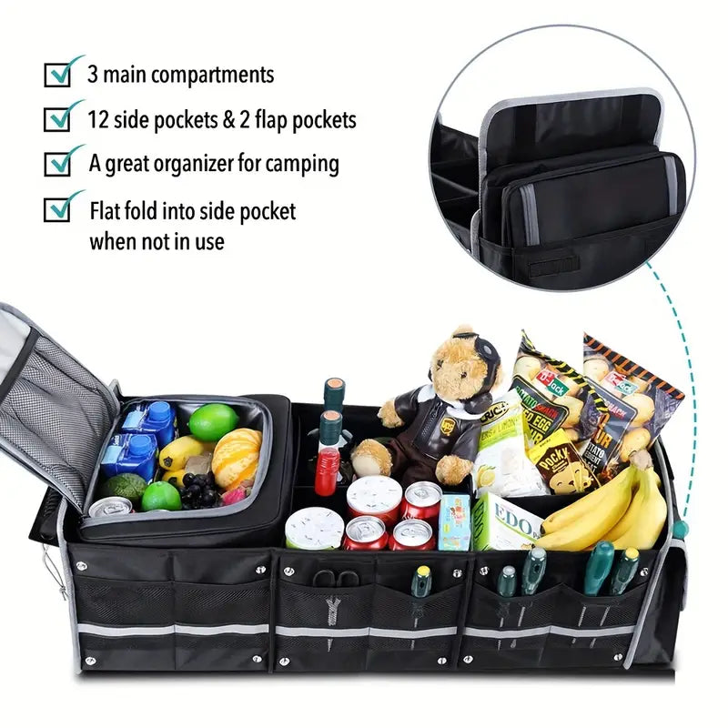 Arrange Your Vehicle Using This Collapsible Trunk Organizer And Compact Storage Pouch