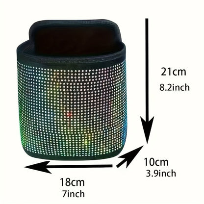 Bling Rhinestone Car Trash Can with Trash Bag – Sparkling Crystal Hanging Seat Back Bin, Space-Saving Car Interior Organizer for Women & Girls