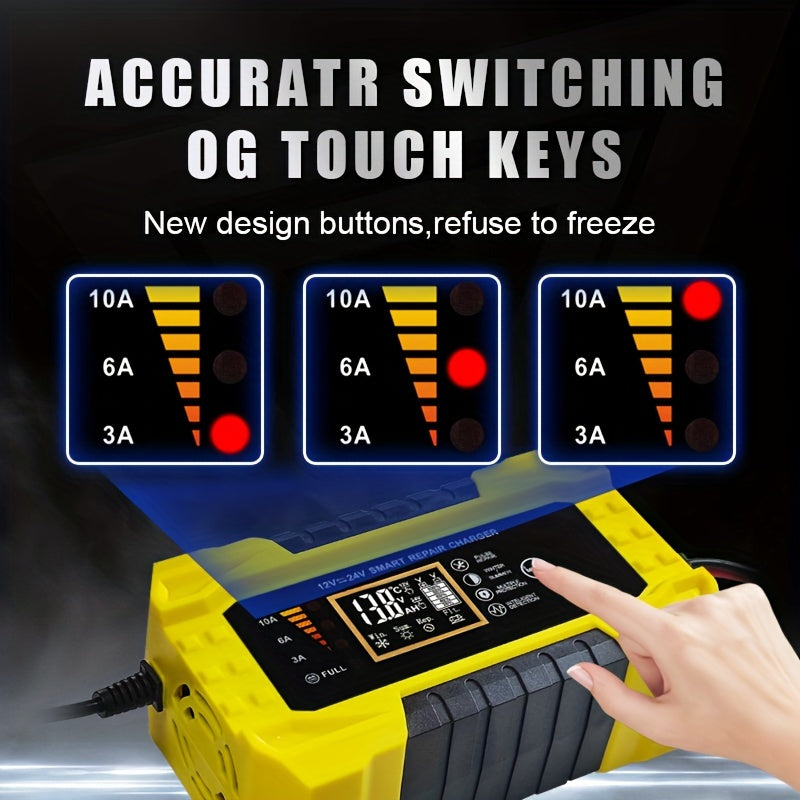 12V/24V10A American Standard Plug Electric Forklift Sweeping Machine Floor Washer Charger 12V/24V10A Lead-Acid Battery Lithium Battery Intelligent Fast Charging Car Battery 12V/24V Battery Charger Intelligent Electric Vehicle High-Power Charger