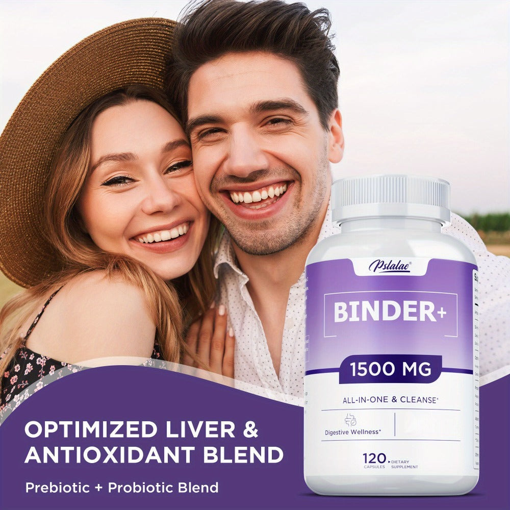 13-in-1 Binder Supplement 120 Capsules – Activated Charcoal, Zeolite & Bentonite Clay – Liver & Gut Health Support for Digestive Detox & Cleanse – Daily Wellness Formula