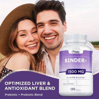 13-in-1 Binder Supplement 120 Capsules – Activated Charcoal, Zeolite & Bentonite Clay – Liver & Gut Health Support for Digestive Detox & Cleanse – Daily Wellness Formula