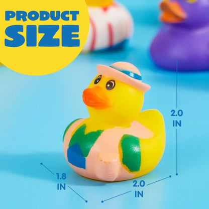 Mini Rubber Ducks 15 Pack with Mesh Bag – Assorted 2-Inch Multicolor Bath Duckies for Kids Birthday Party Favors, Pool Games, Baby Shower Decorations, Easter Basket & Goodie Bag Stuffers