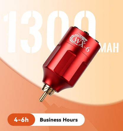 Wireless Tattoo Power Supply Portable Rechargeable Battery LED Digital Display RCA DC Connector Coreless Motor for Rotary Tattoo Pen Machine - Red Silver Black