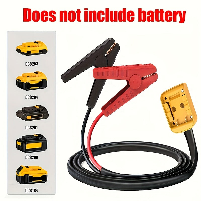 Cables with Adapter for Dewalt, Portable Battery for Dewalt Jumper Starter Automotive Booster Cables Power for Car Jump Starting Using Tool, Without Battery