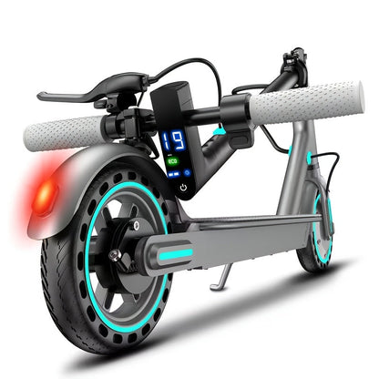 350W Foldable Electric Scooter for Adults 8.5 Inch Solid Tires 3-Speed LCD Display Dual Drum Brake EABS 15-20km Range 265 lb Capacity 32 lb Lightweight Urban Commuter E-Scooter