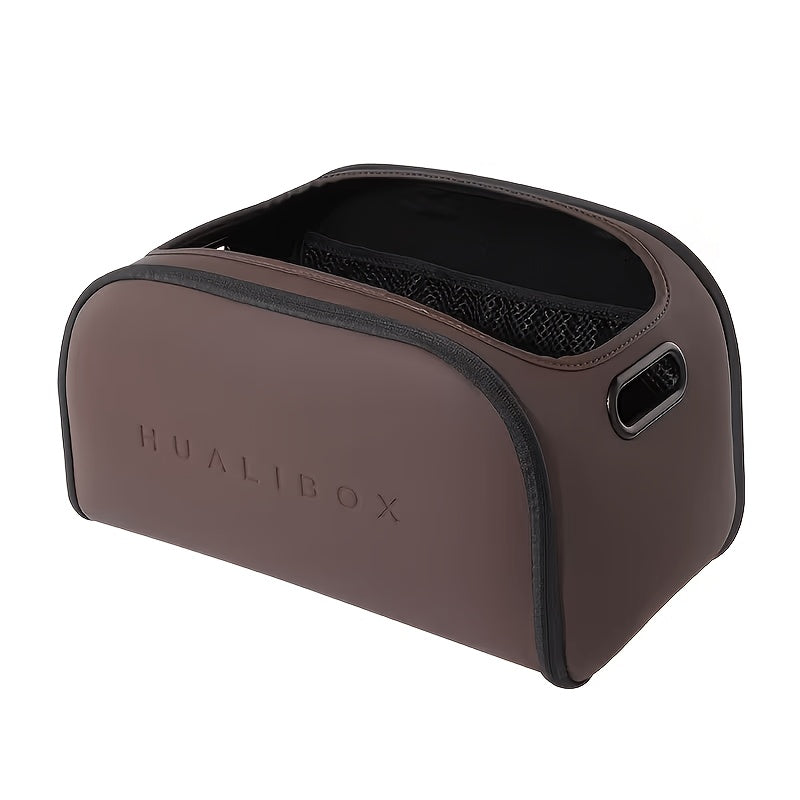 Stylish Faux Leather Car Storage Box with Multiple Functions, Spacious Passenger Seat Organizer, High-Capacity Trunk Organizer, Essential Car Interior Organizer, Versatile Car Storage Solution
